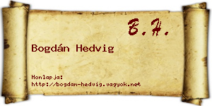 Bogdán Hedvig névjegykártya